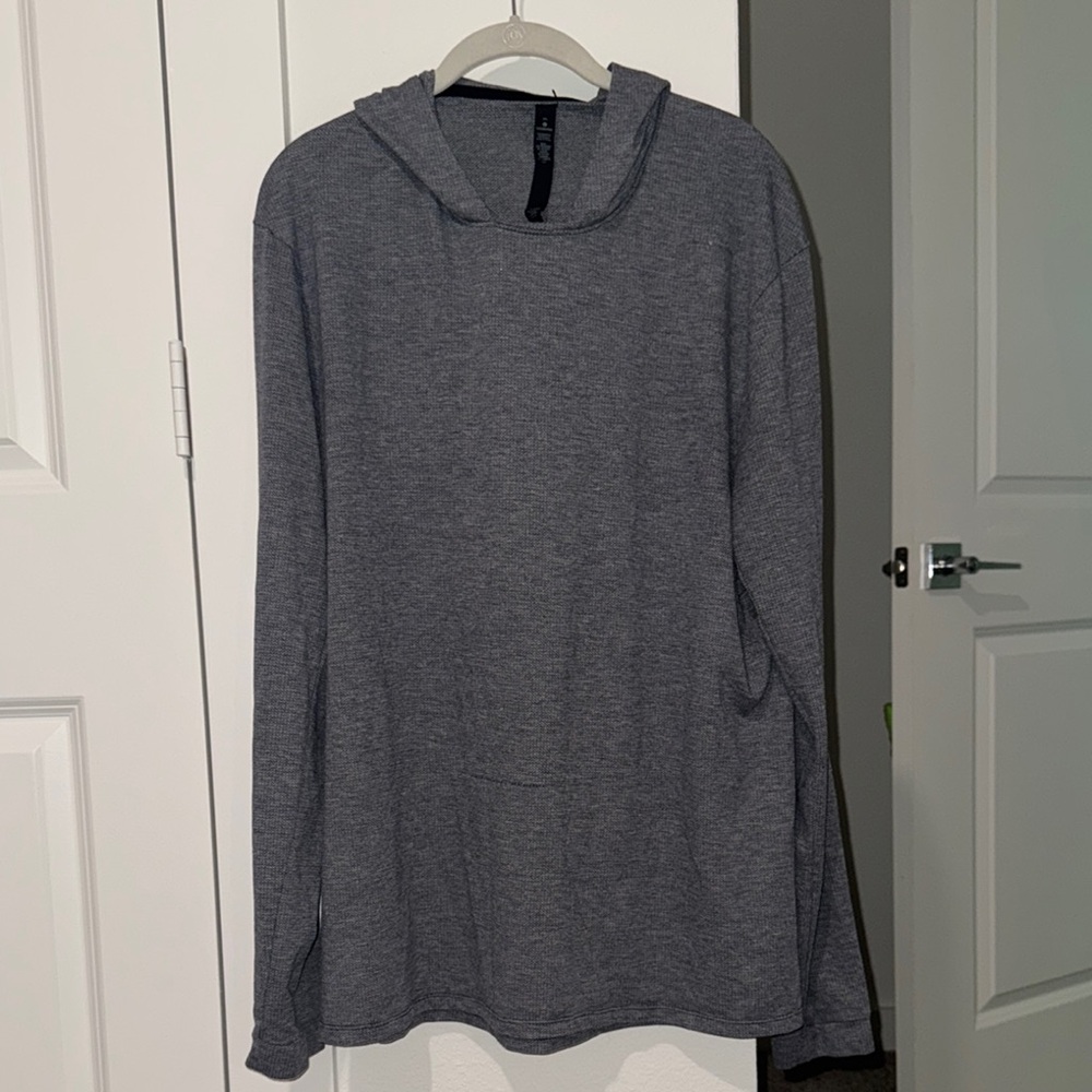 Lululemon Gray Hooded Long Sleeve Shirt